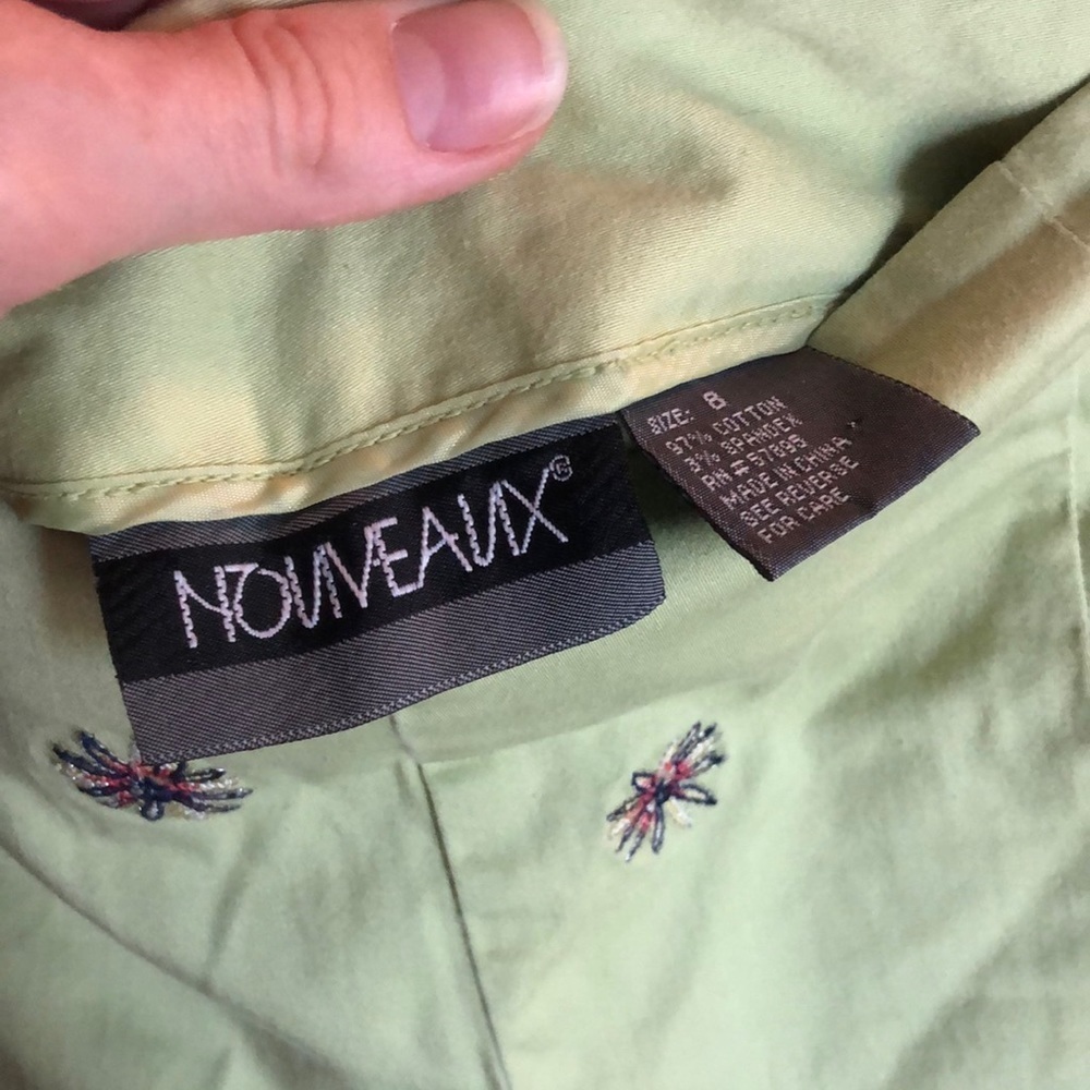 Nouveaux Y2K style capri pants with embroidery - Picture 3 of 6